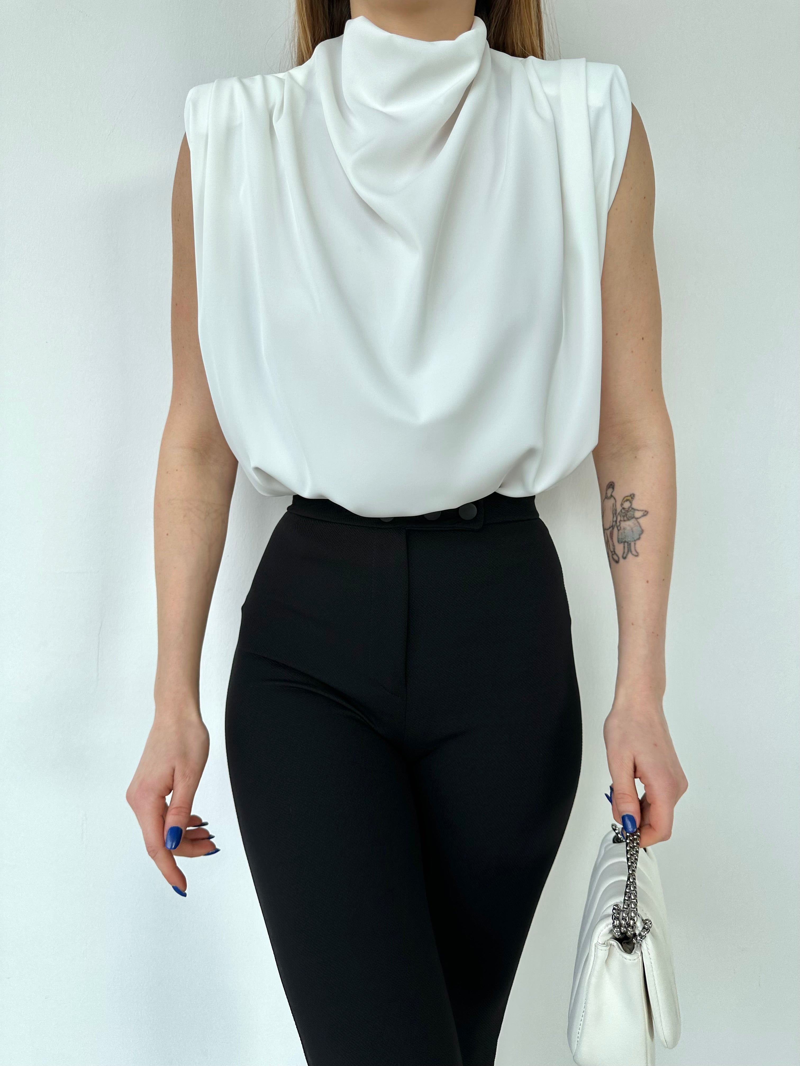 SHEA SATIN BLOUSE (IVORY)