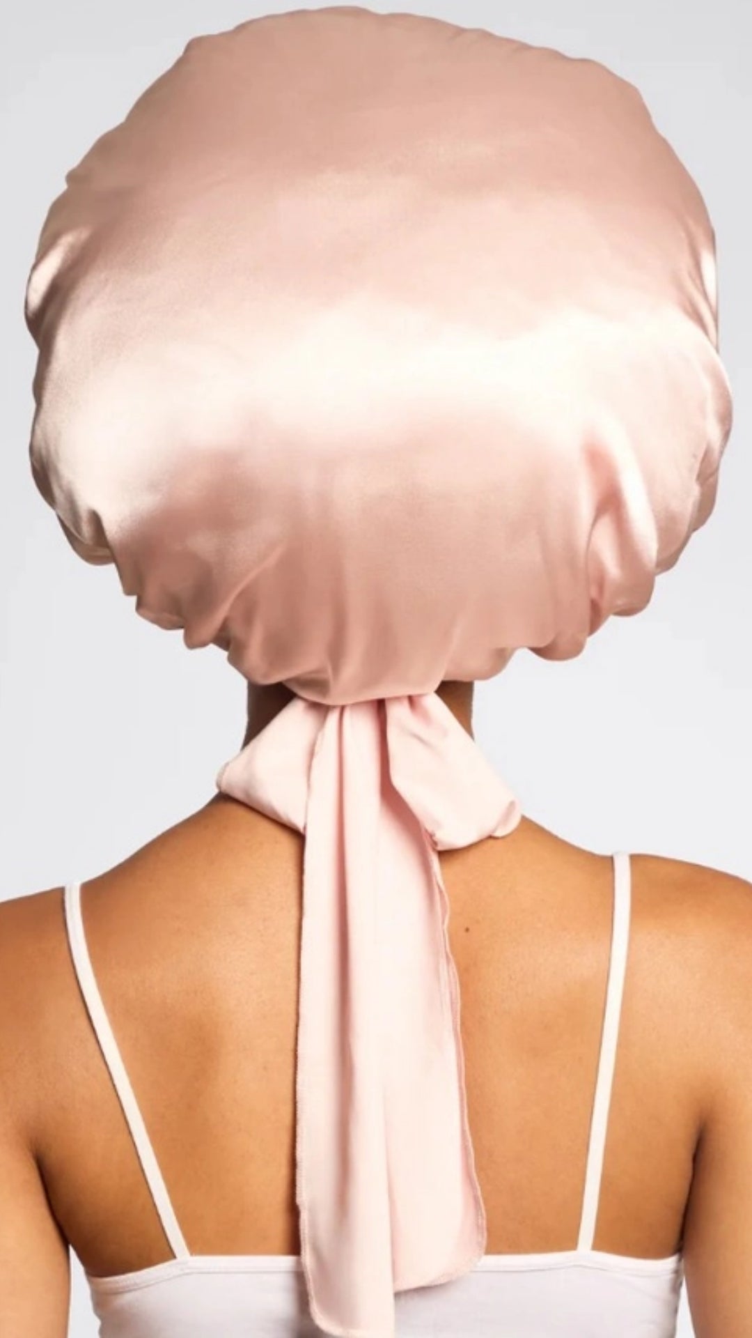 ADJUSTABLE OVERSIZED SATIN BONNET - BLUSH | KITSCH
