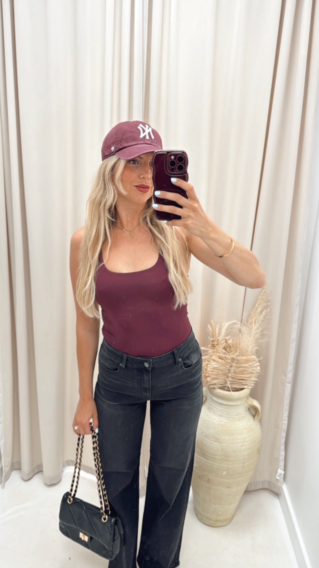 LEA REVERSIBLE TANK (BURGUNDY) | ONLY