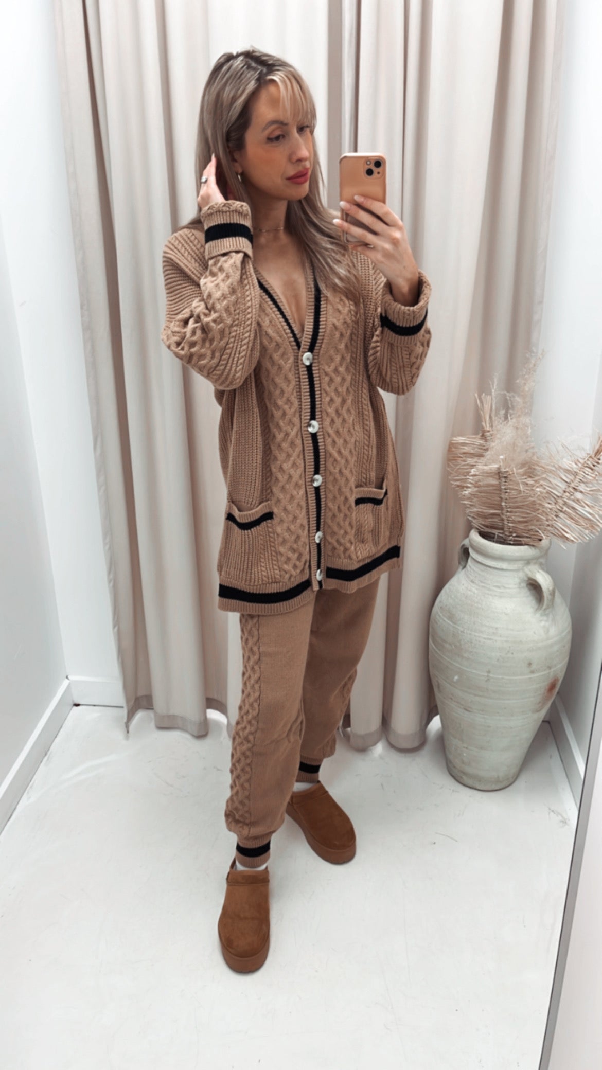 ISABELLE KNIT LUX LOUNGE SET (CAMEL)