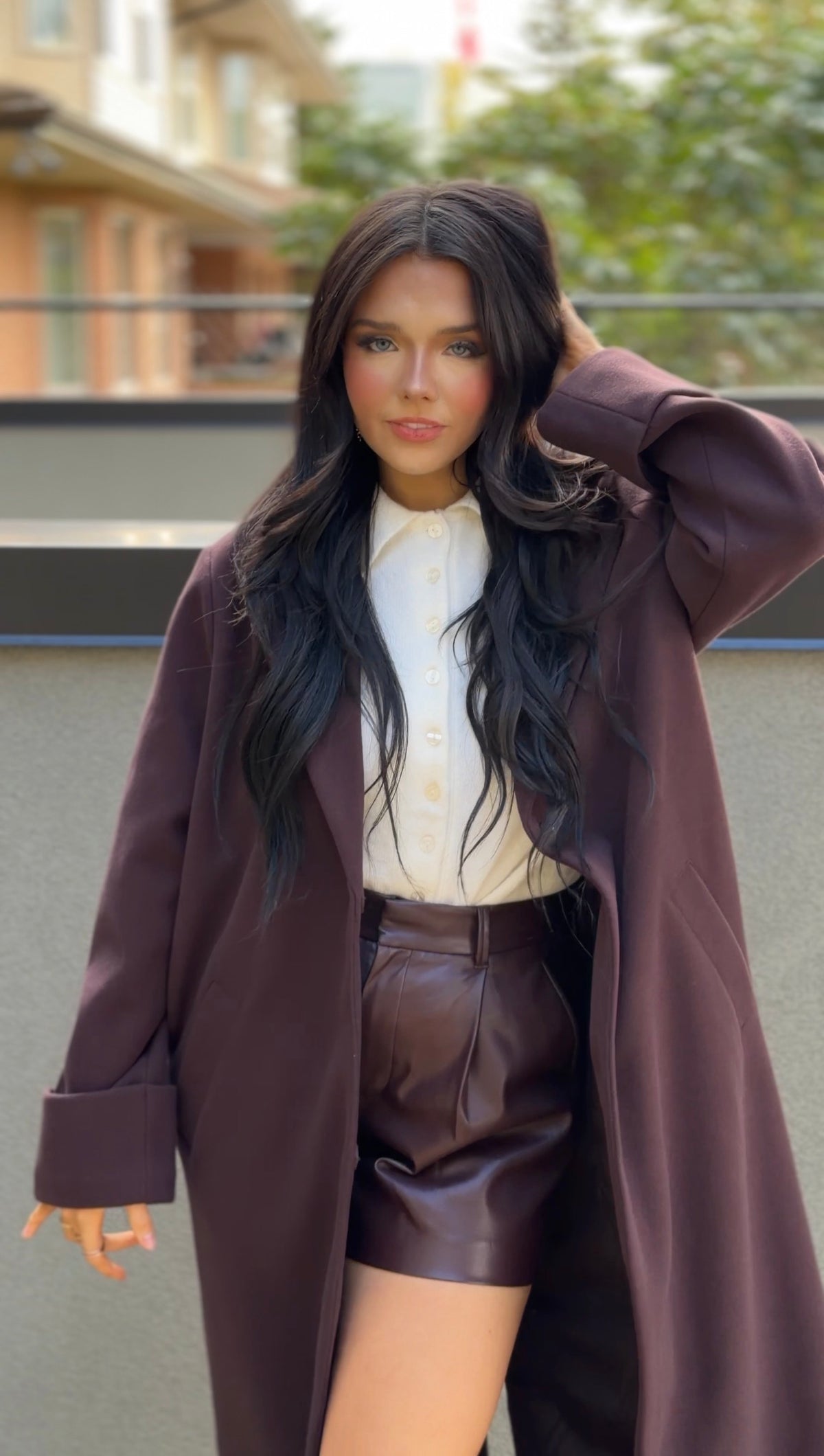 CADDY LONG COAT | ONLY (Chocolate Plum)