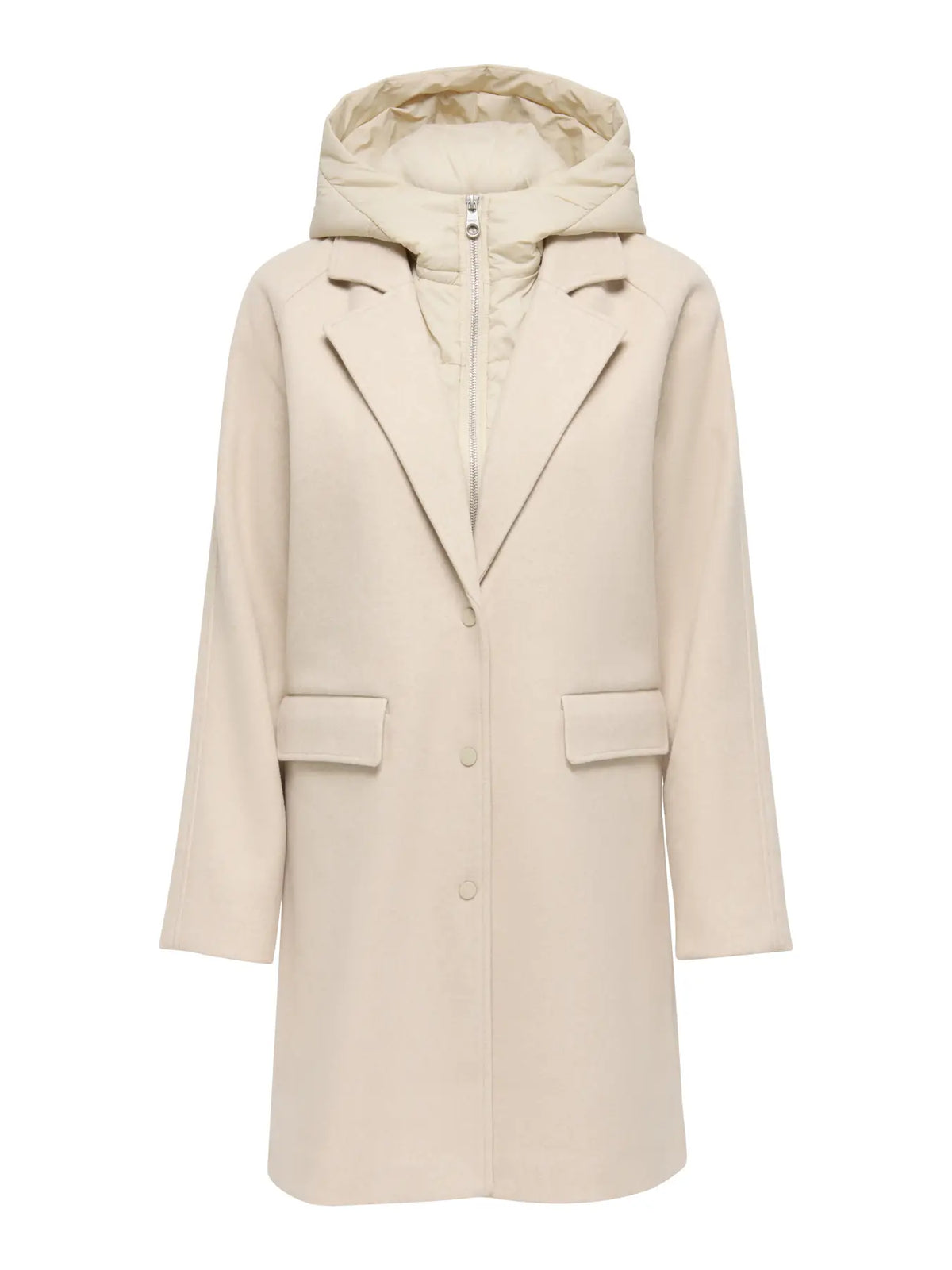 BLOOM HOOD COAT (IVORY) | ONLY