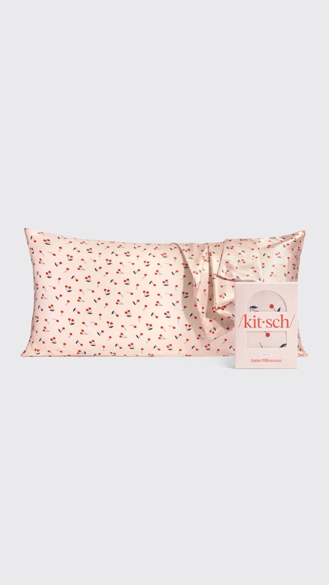SATIN KING PILLOWCASE CHERRY | KITSCH