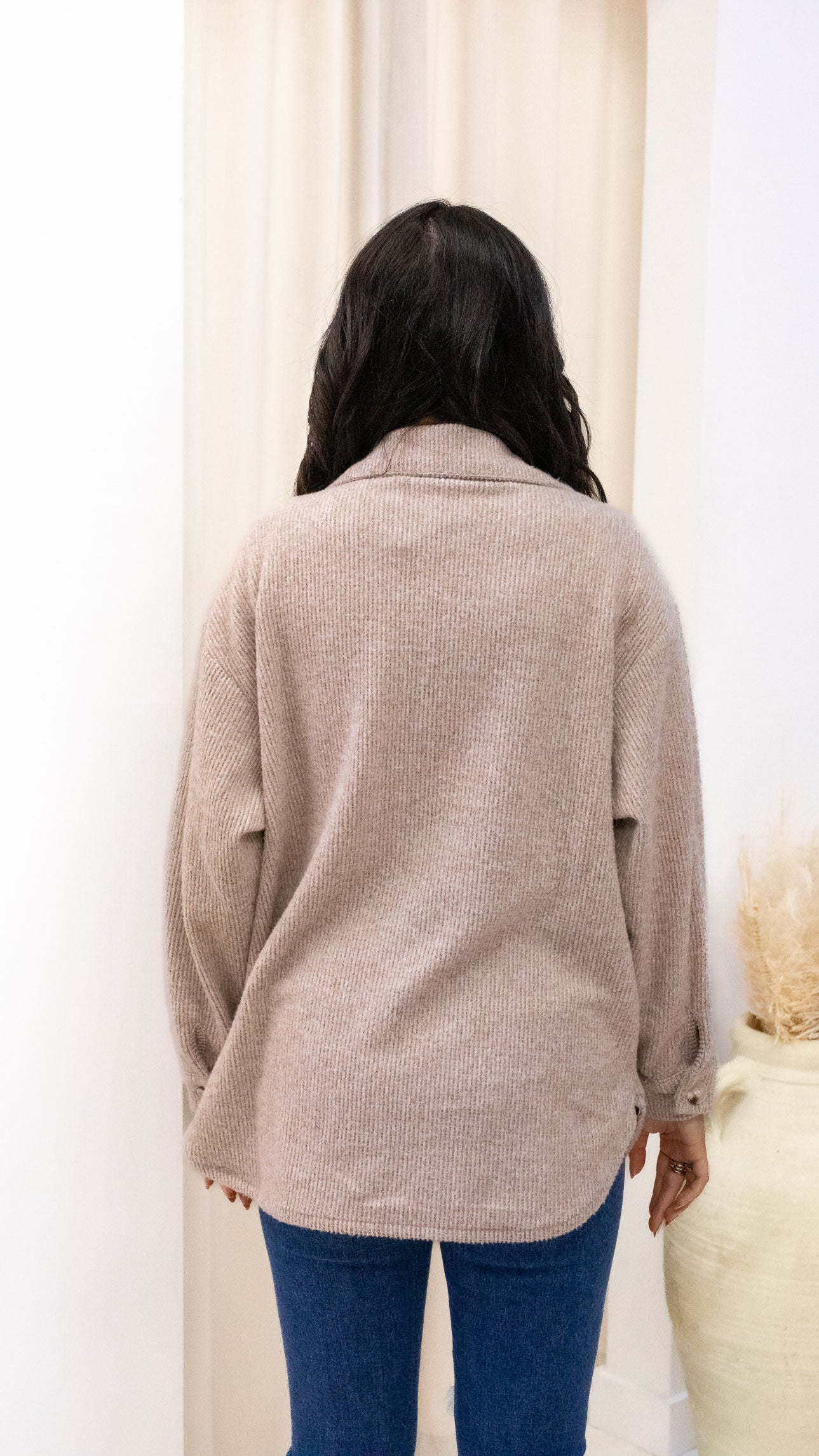 ROSIE RIBBED SHACKET (BROWN)