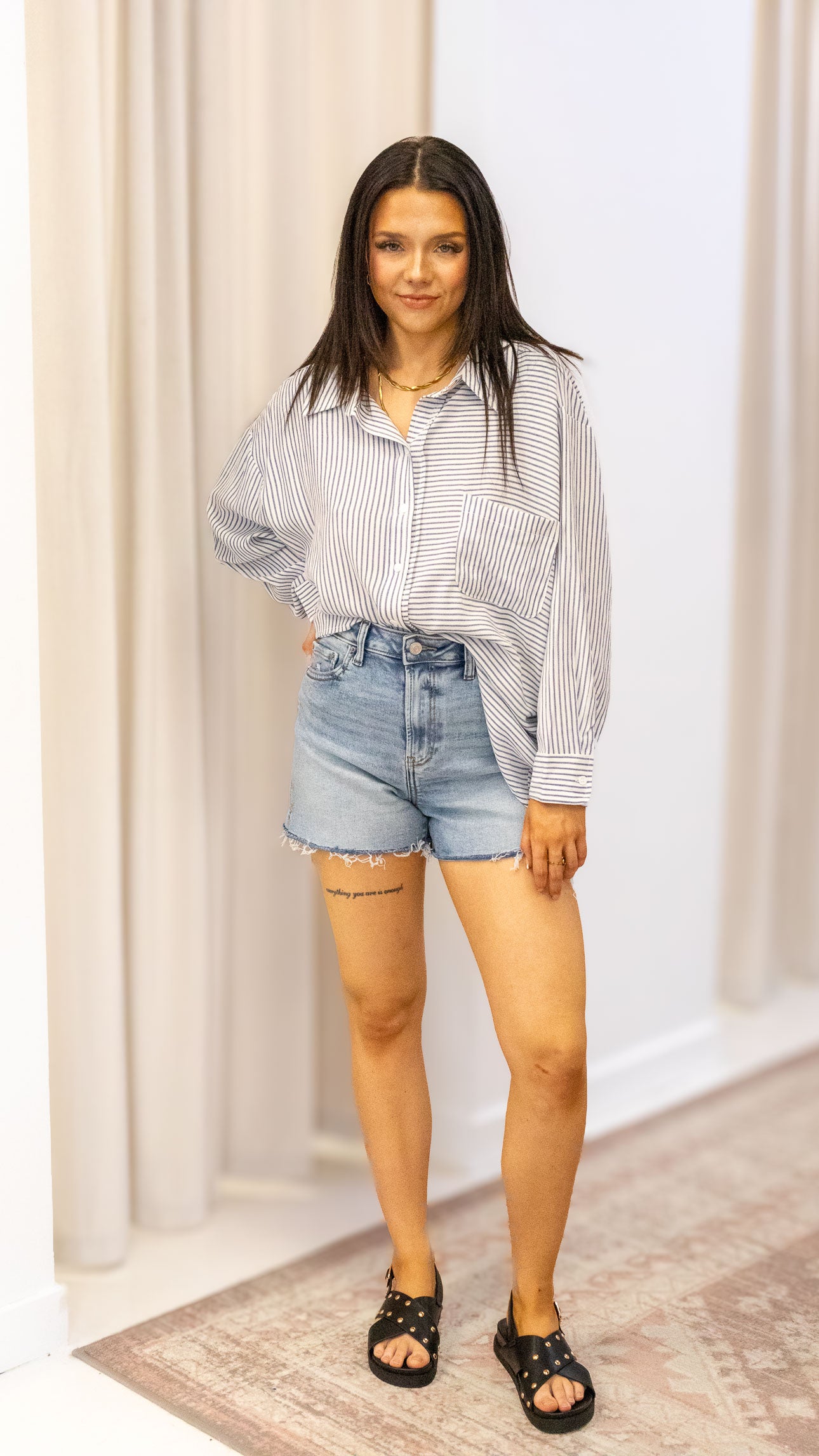 WOVEN STRIPE BUTTON DOWN SHIRTS