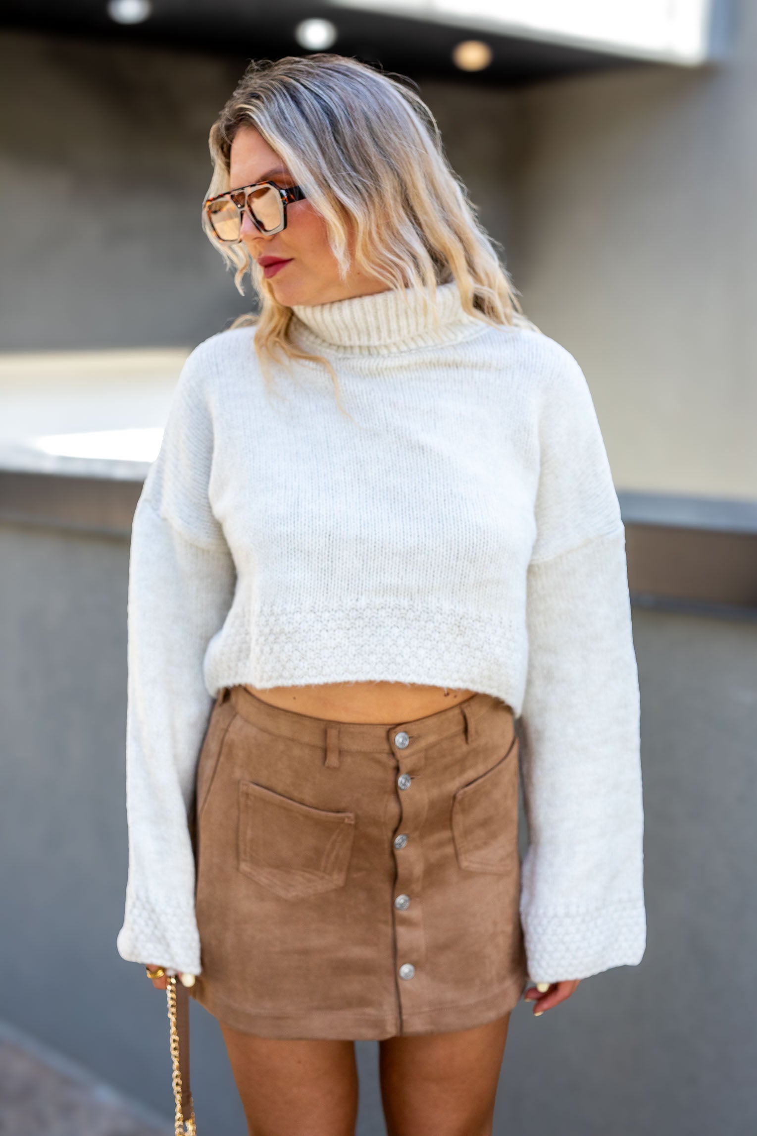 STINA FAUX SUEDE SKIRT
