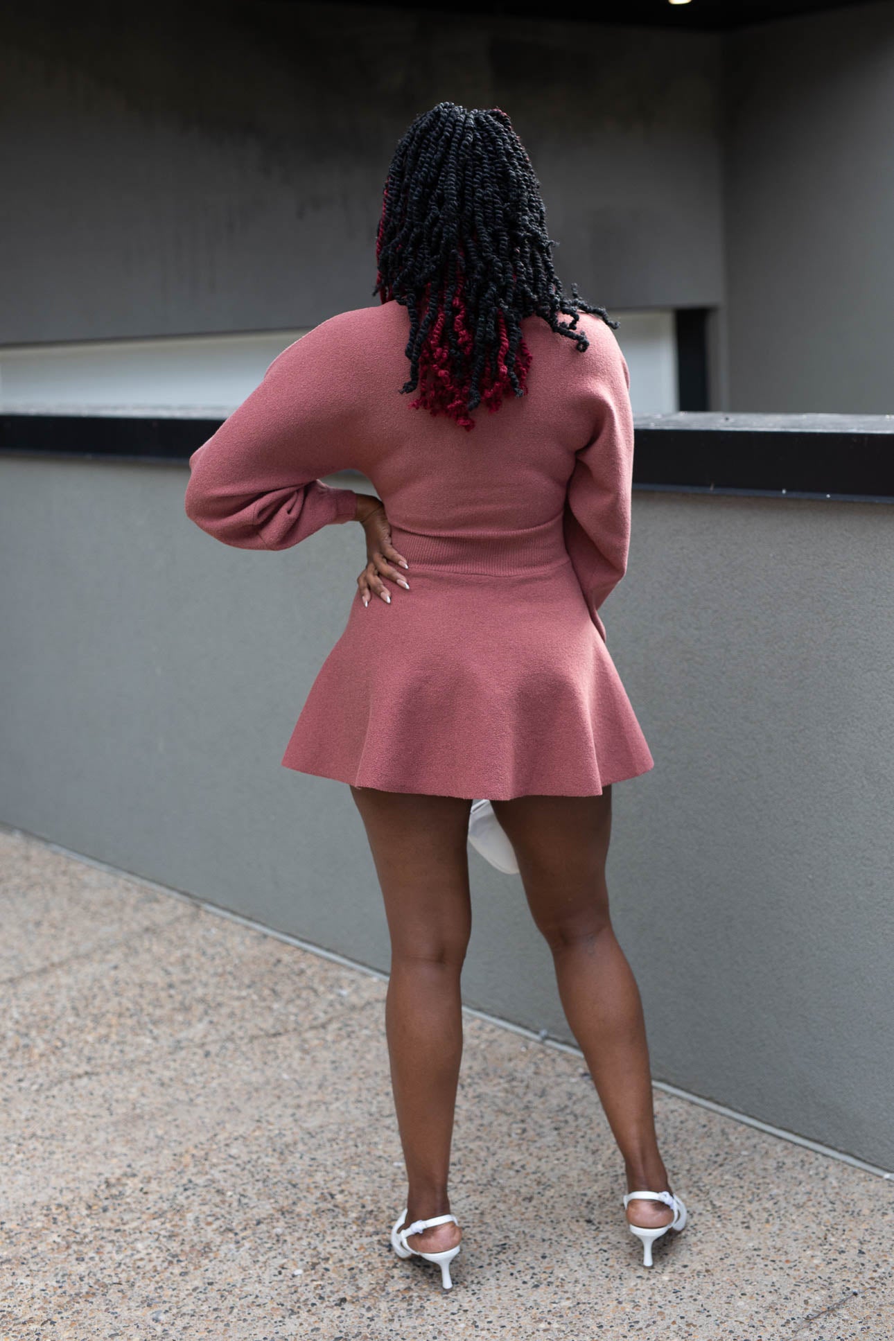 GENIVEVE FIT & FLARE SWEATER MINI DRESS | RUST | (BEST SELLER)