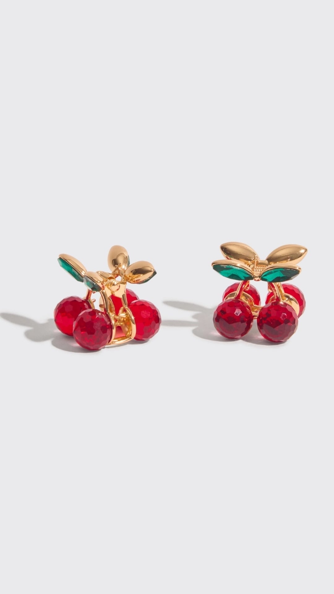 MINI RHINESTONE CLAW CLIPS 2PC SET - CHERRY | KITSCH