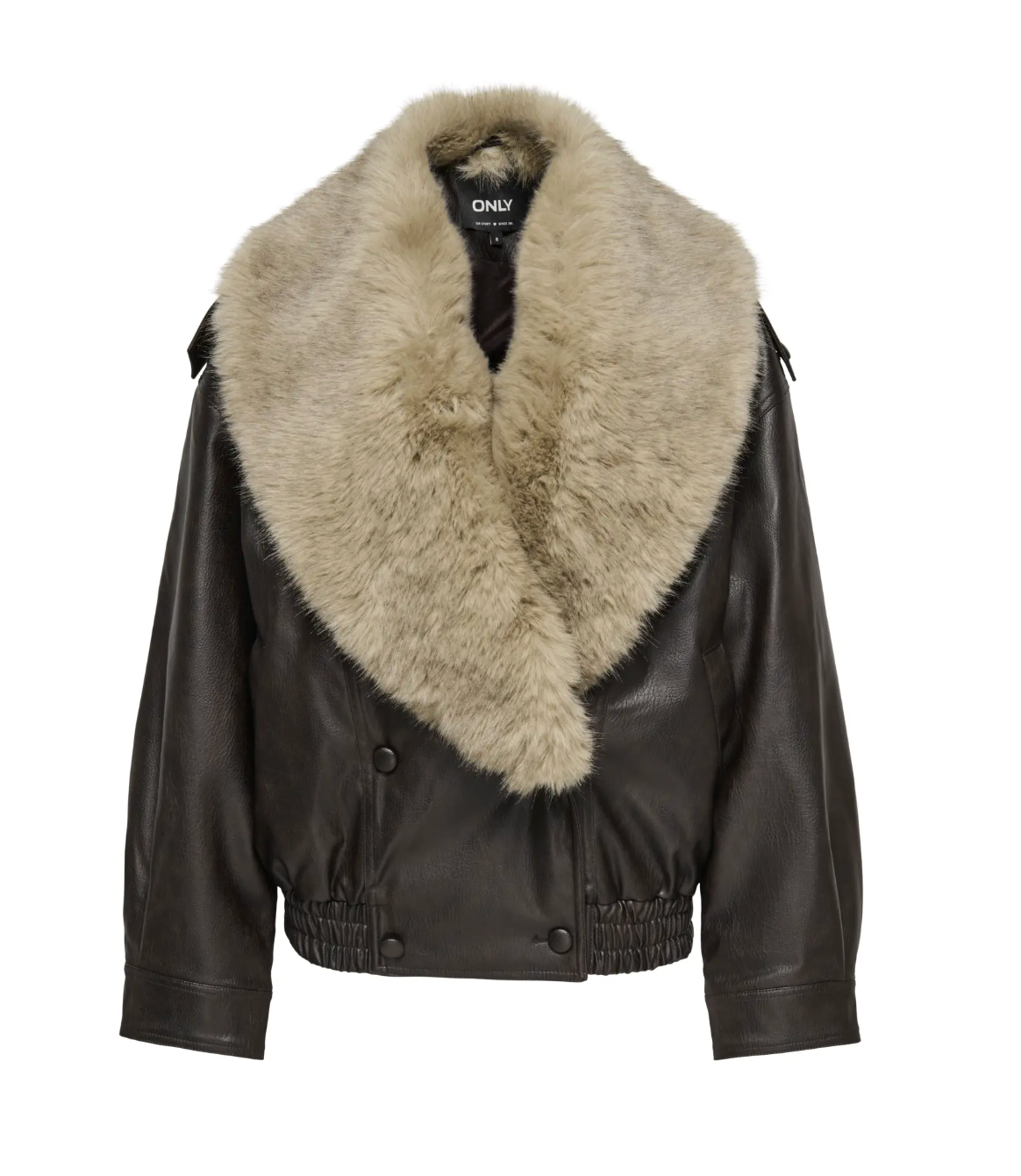 KIM MIX FAUX LEATHER FUR JACKET (ONLY)