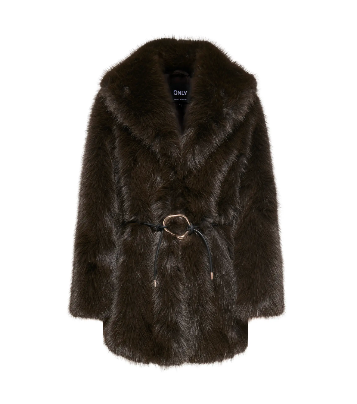 SHARON FAUX FUR BELT COAT (ONLY)