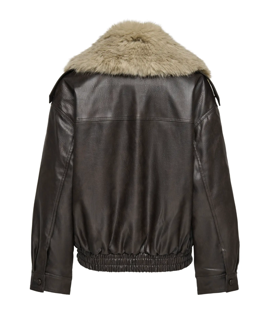 KIM MIX FAUX LEATHER FUR JACKET (ONLY)