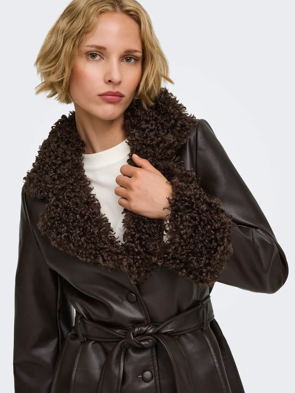 MARLEE FAUX LEATHER FUR JACKET OTW