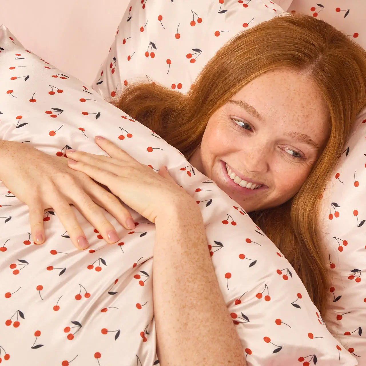 SATIN KING PILLOWCASE CHERRY | KITSCH