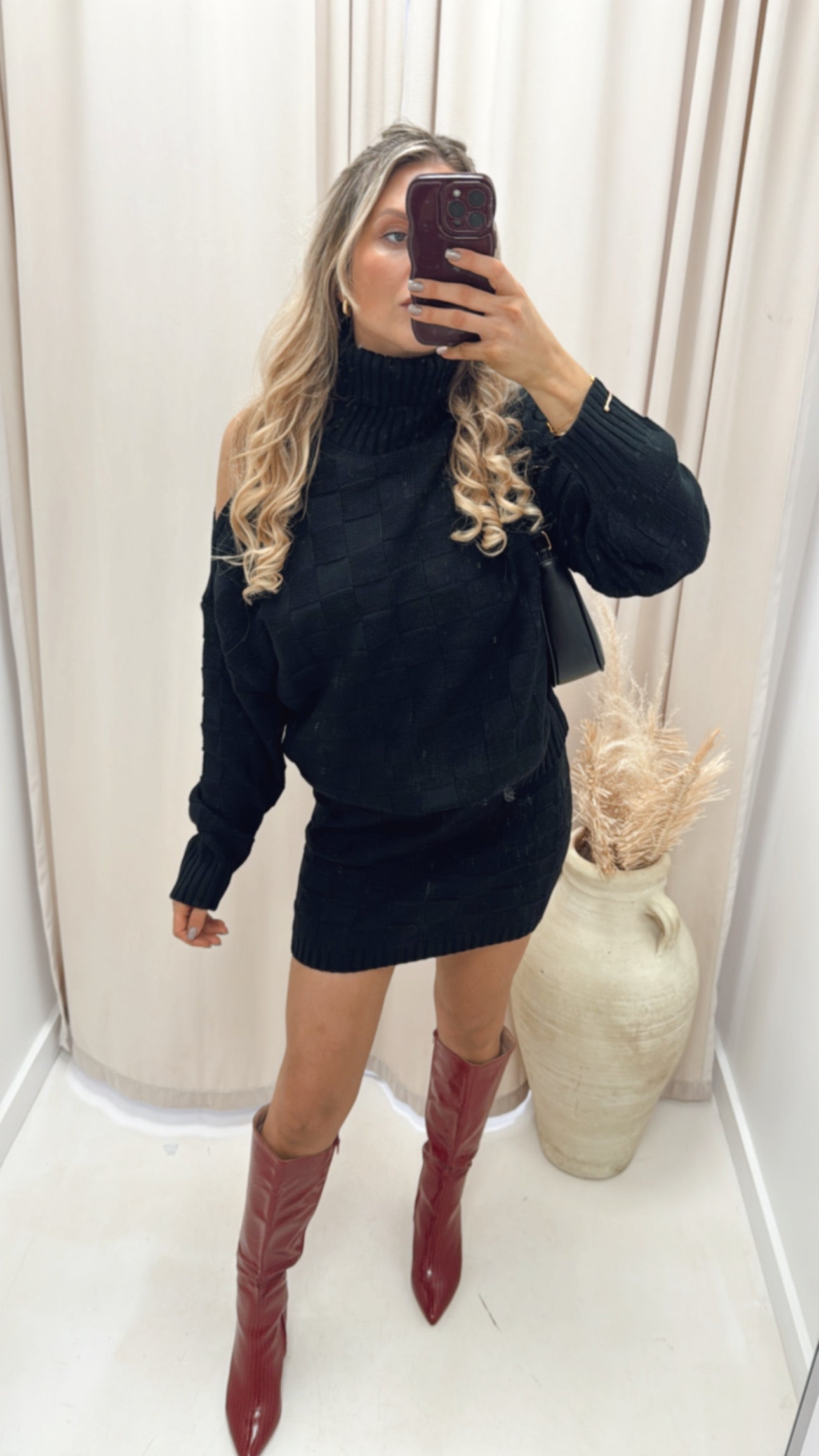 SYLVIA RED CROC KNEE HIGH BOOT