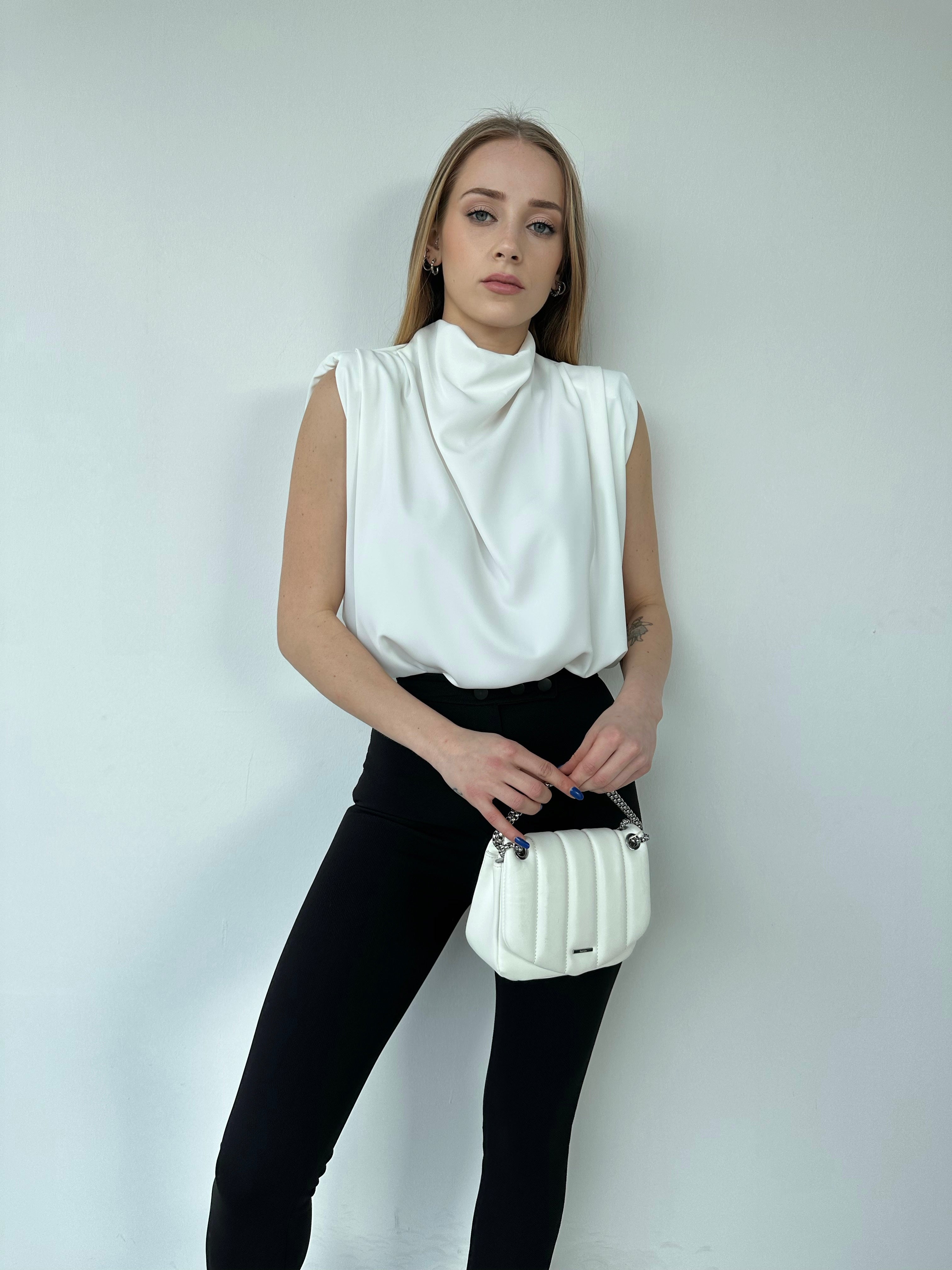 SHEA SATIN BLOUSE (IVORY)