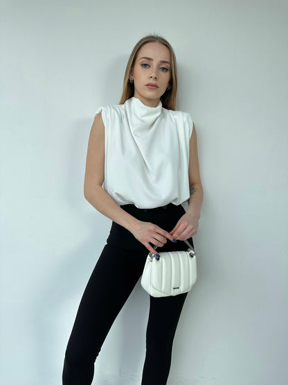SHEA SATIN BLOUSE (IVORY)