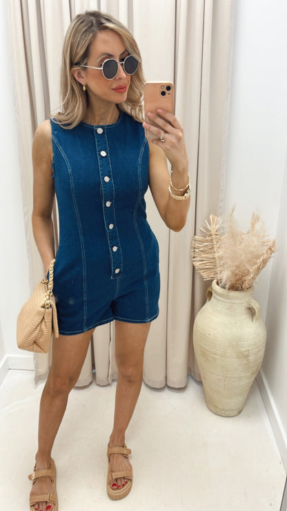 BRITNI DENIM ROMPER (HOT RESTOCK)
