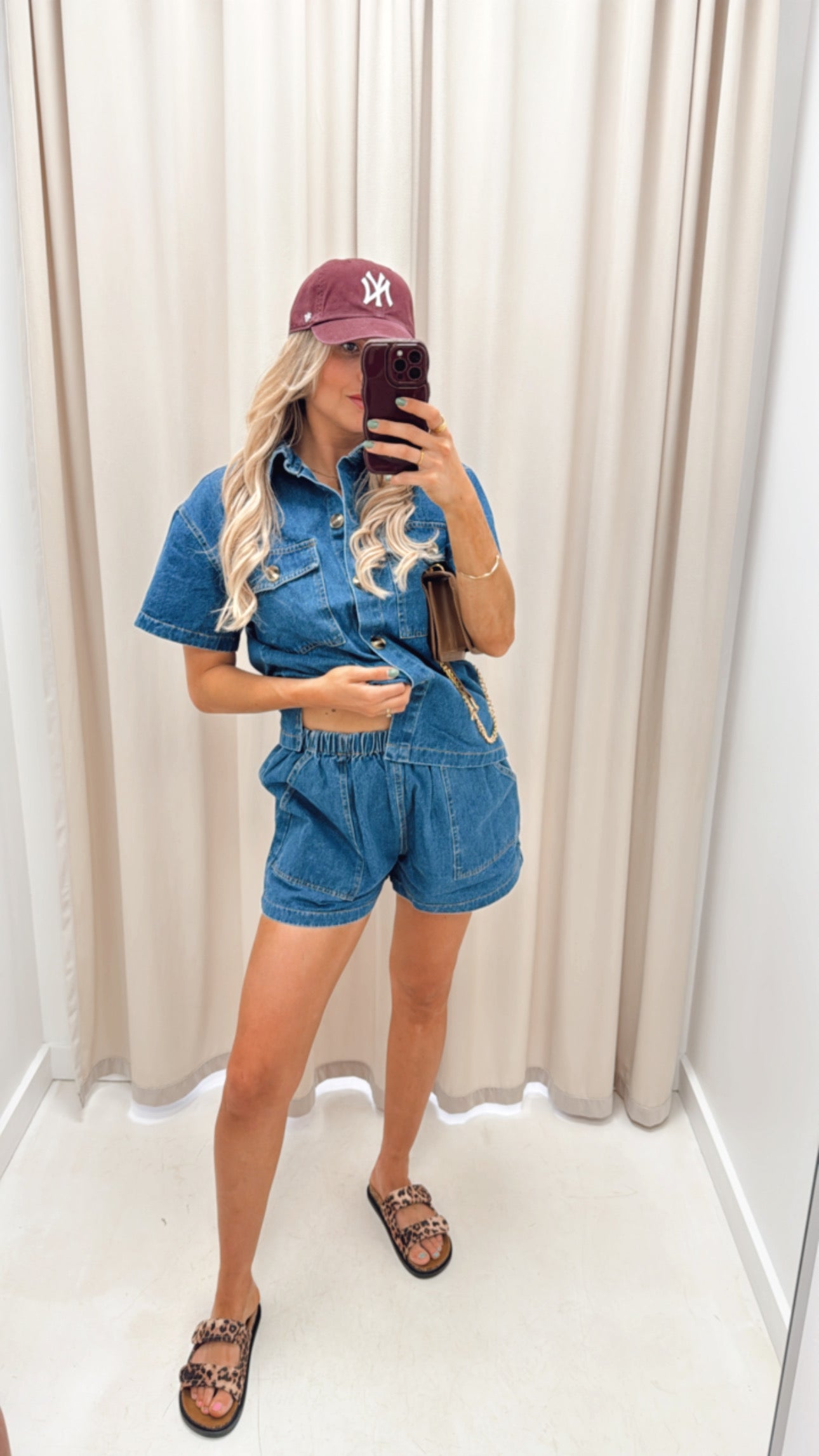 MORGAN TWO PIECE DENIM SHORT SET