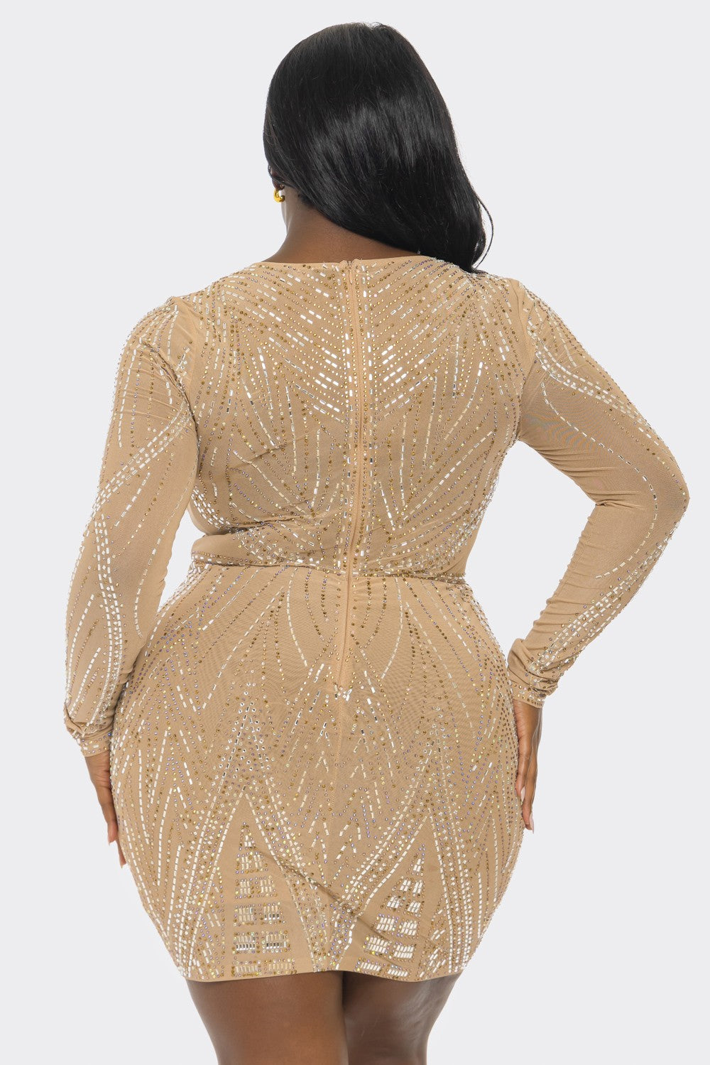 CURVY-MESH RHINESTONE EMBELLISHED MINI (BANJUL)