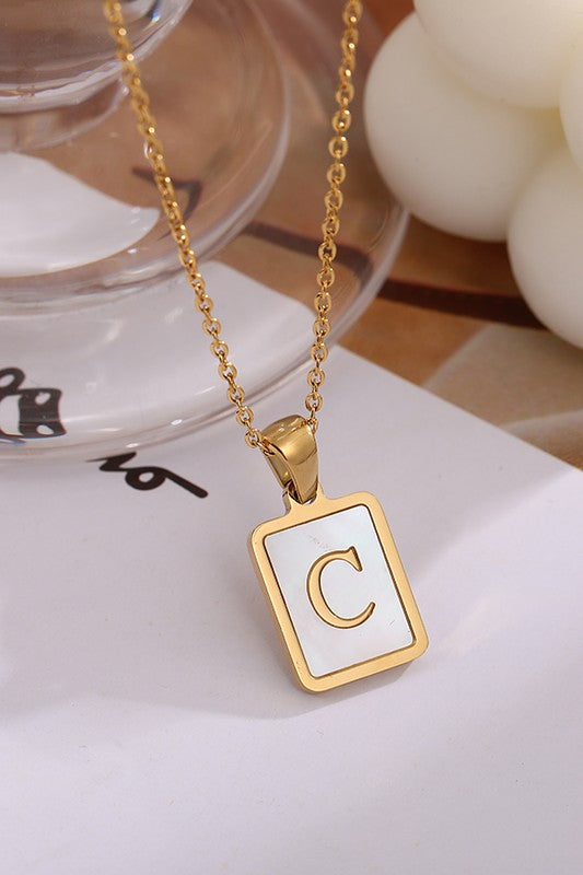 NEW INITIAL MOTHER OF PEARL NECKLACE | BEST SELLER