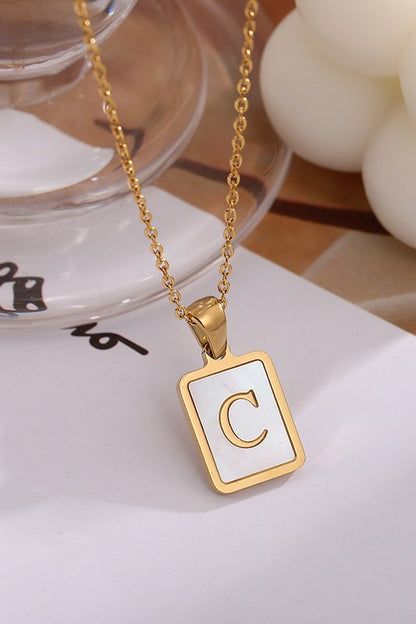 NEW INITIAL MOTHER OF PEARL NECKLACE | BEST SELLER