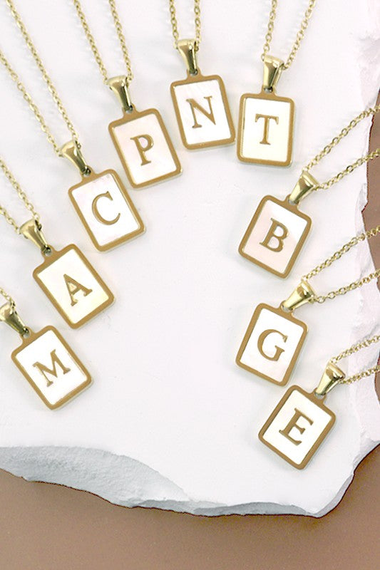 NEW INITIAL MOTHER OF PEARL NECKLACE | BEST SELLER