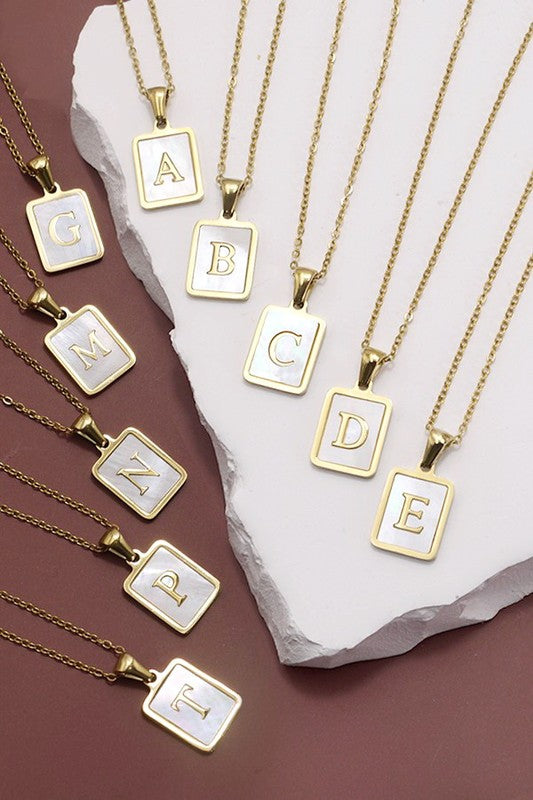 NEW INITIAL MOTHER OF PEARL NECKLACE | BEST SELLER