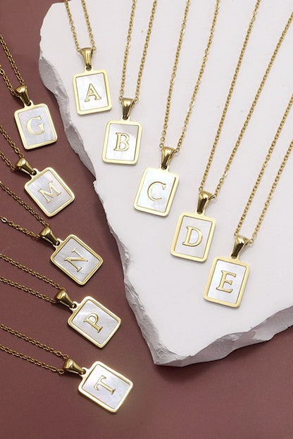 NEW INITIAL MOTHER OF PEARL NECKLACE | BEST SELLER