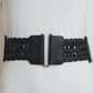 NEW LEATHER BRAID ELASTIC BELT (BLACK)