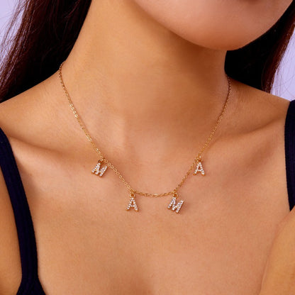 MAMA GOLD CRYSTAL  CHAIN NECKLACE
