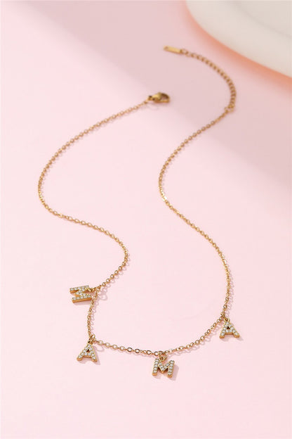 MAMA GOLD CRYSTAL  CHAIN NECKLACE