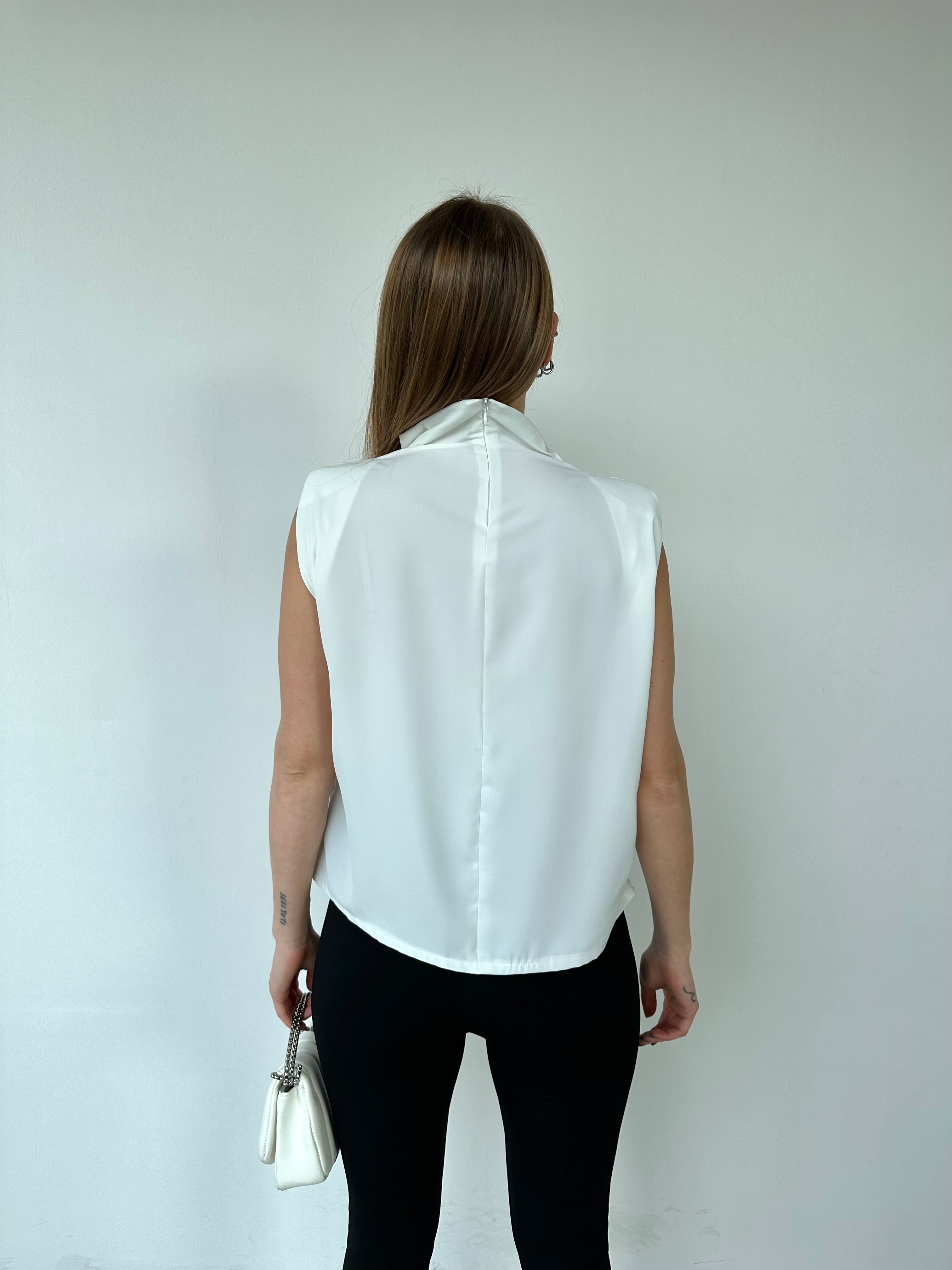 SHEA SATIN BLOUSE (IVORY)