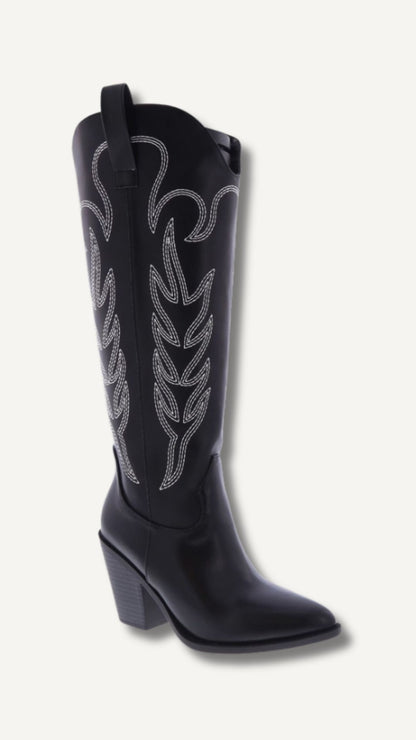 DARIAN COWBOY TALL BOOT (BLACK)