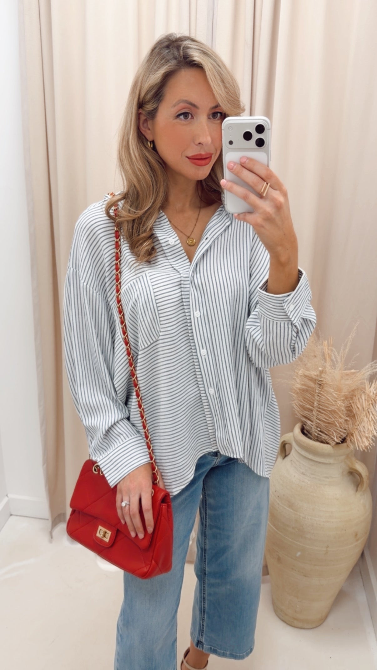 WOVEN STRIPE BUTTON DOWN SHIRTS