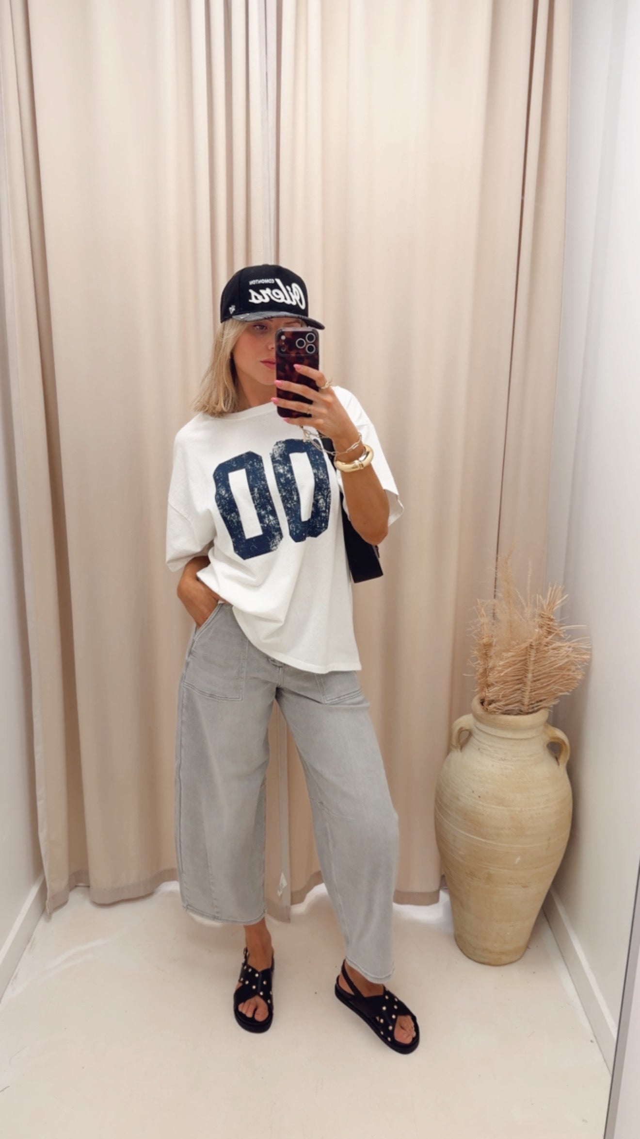 SLOUCHY CROPPED BARREL JEANS (GREY)