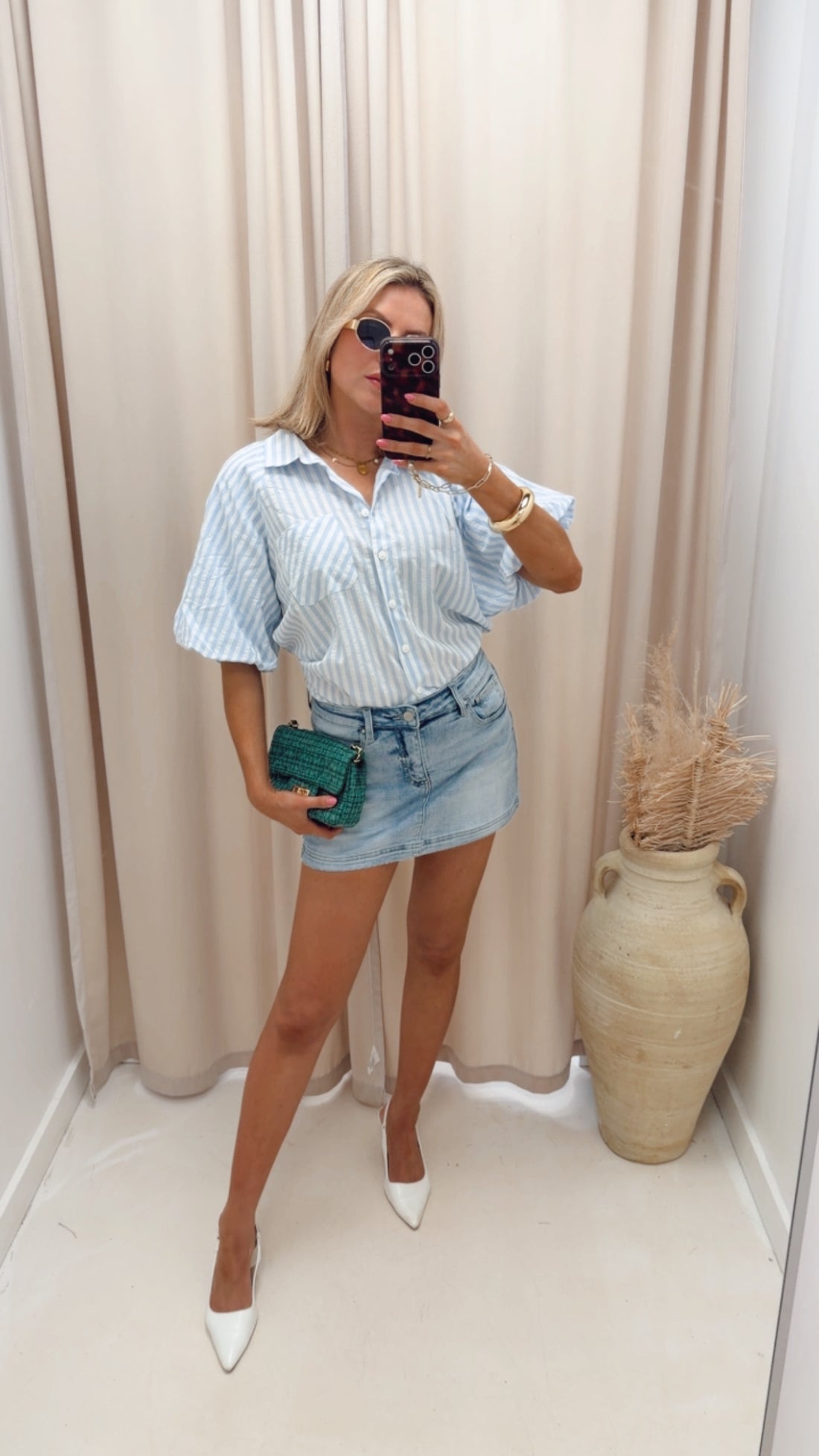 LIGH WASH HIGH RISE SKORT