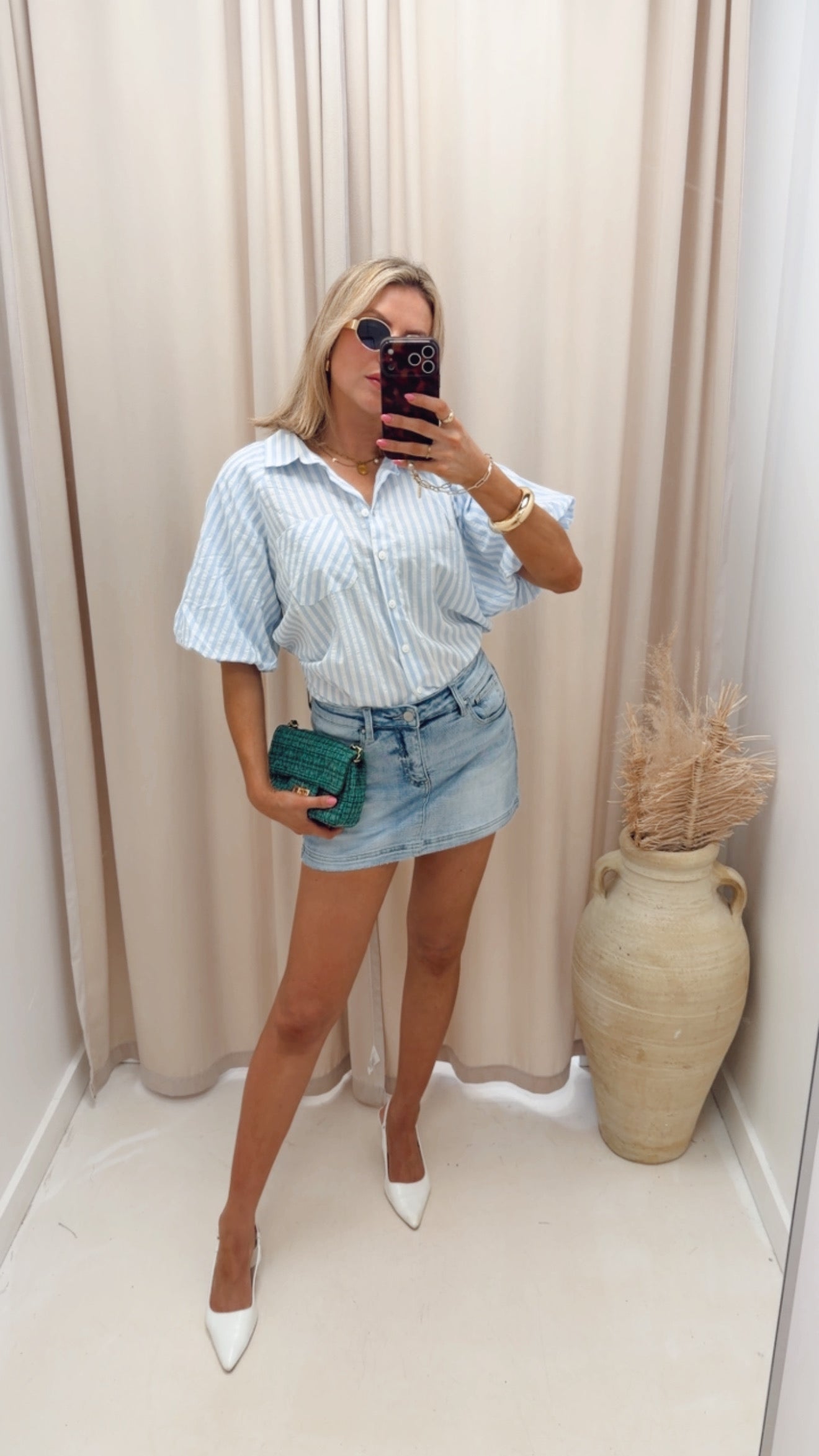 LIGH WASH HIGH RISE SKORT