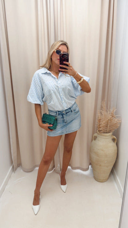 LIGH WASH HIGH RISE SKORT
