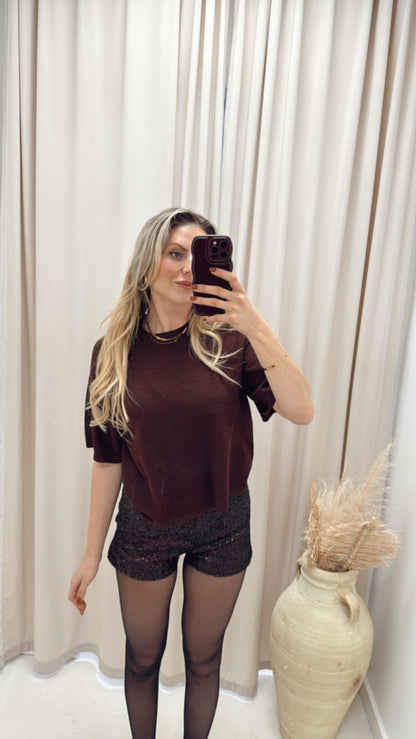 LOYAL KNIT T-SHIRT | ONLY (BURGUNDY)