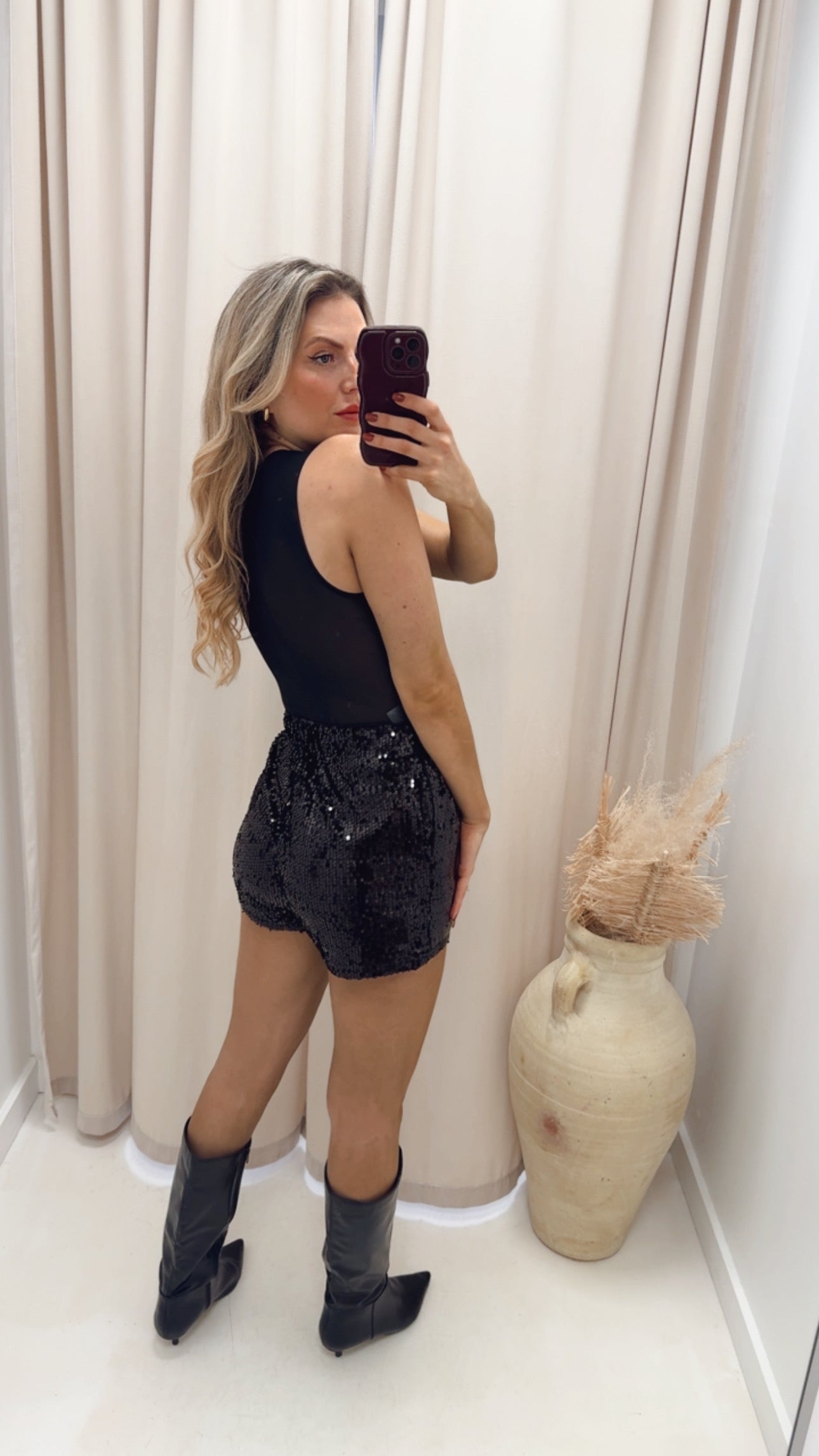 SEQUIN SHORTS (BLACK)