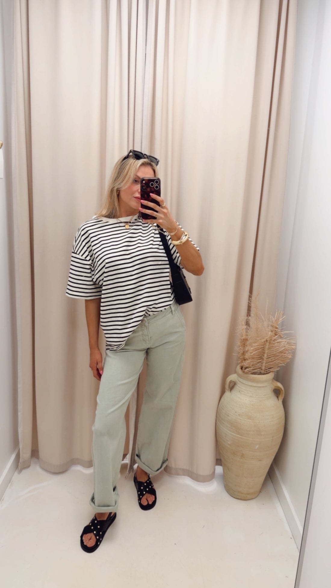 SAGE TUMMY CONTROL SLOUCHY ANKLE BAGGY PANTS