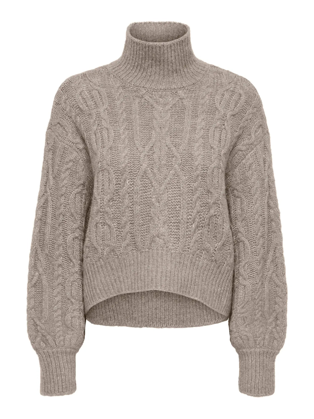 HILDE CABLE KNIT SHORT CABLE (BEIGE)
