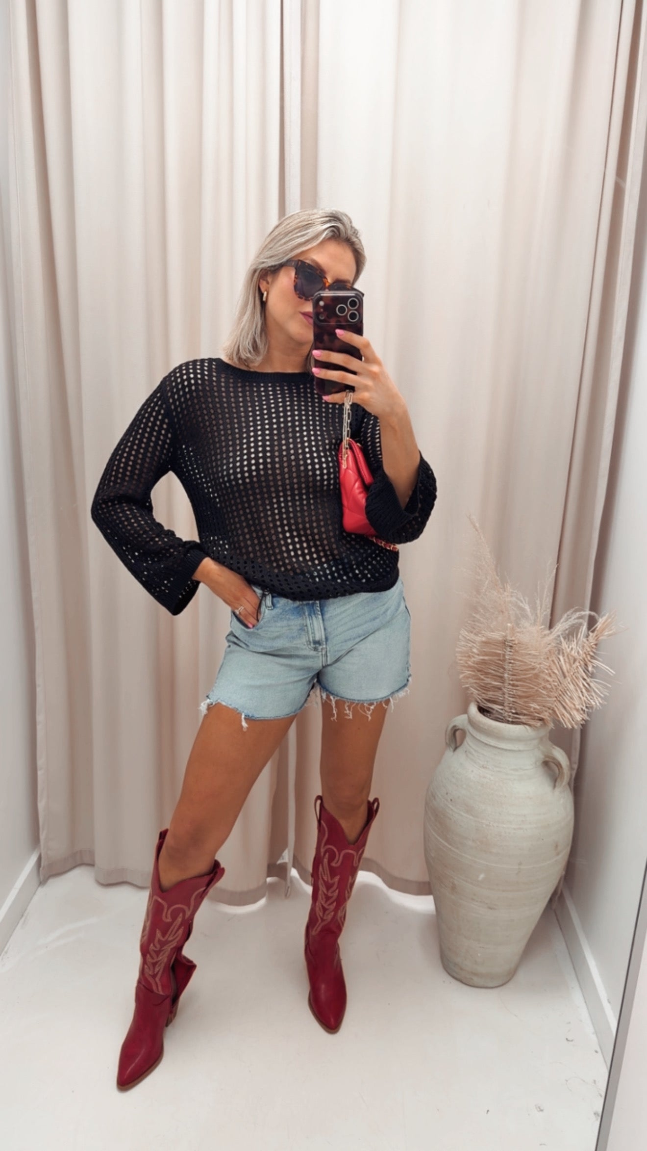 HOLLOW OUT LONG SLEEVE SWEATER
