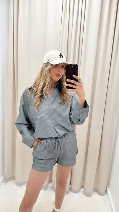 NEW QUIN TWO PIECE SHORT SET (CHARCOAL GREY)