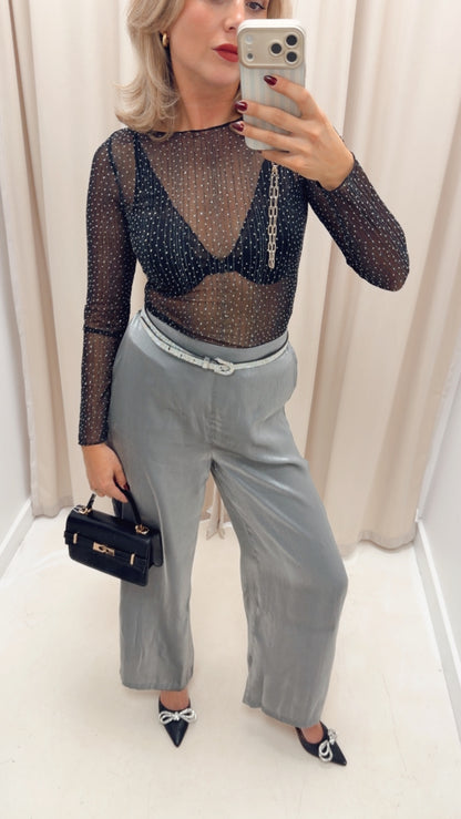 IHFLASHY TROUSER (SMOKE)