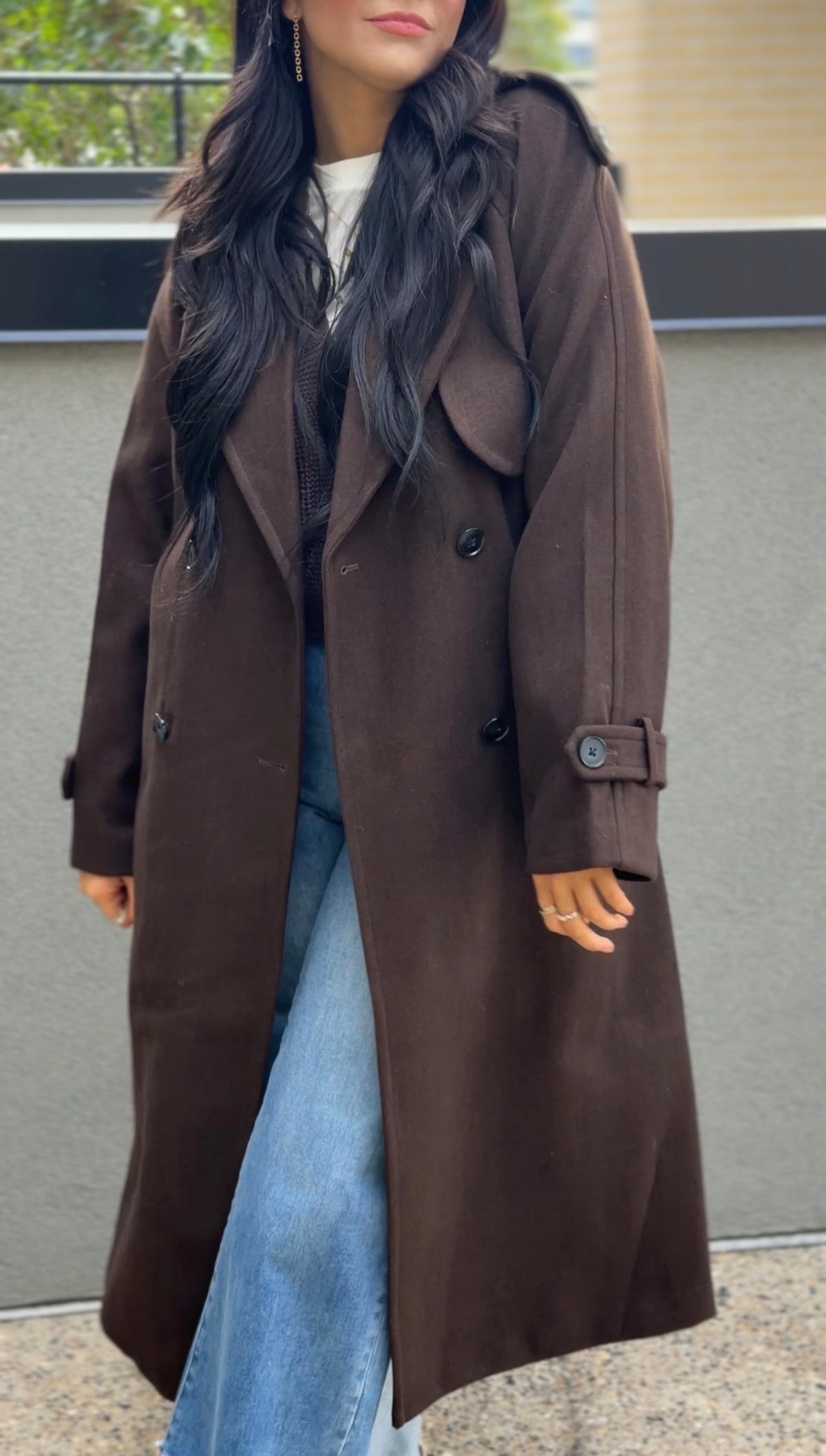 DEAR-TRILLION LONG BELT COAT (BROWN) | ONLY