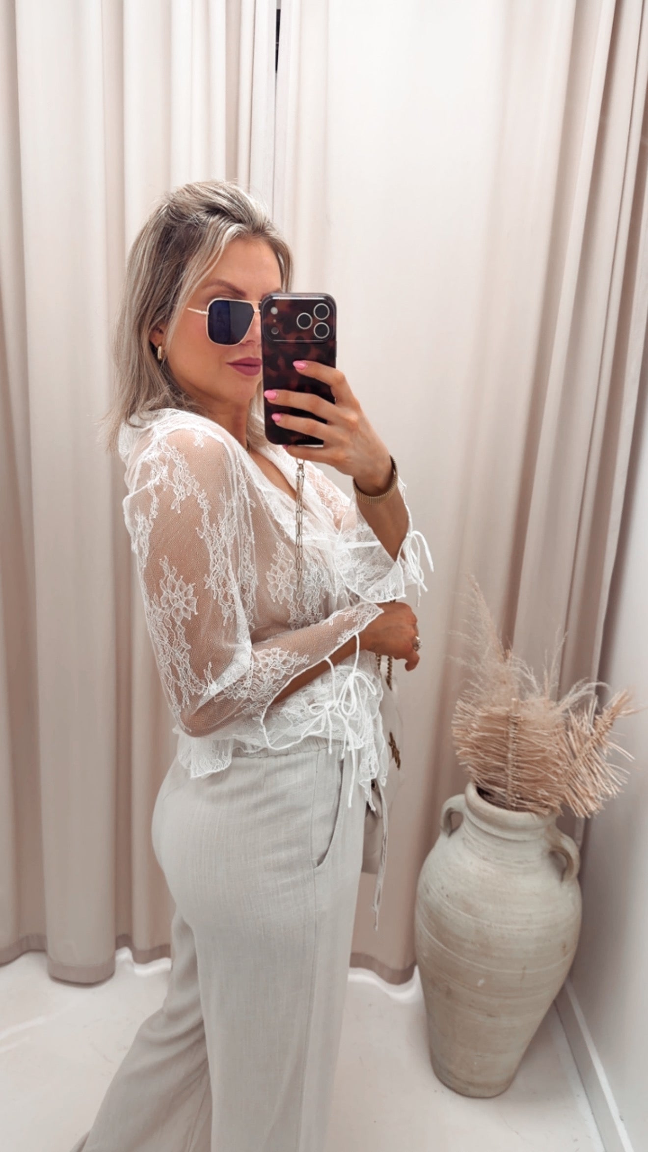 ONLCALIBEA L/S RUFFLE TOP WVN EX