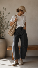 BARREL JEANS (BLACK)