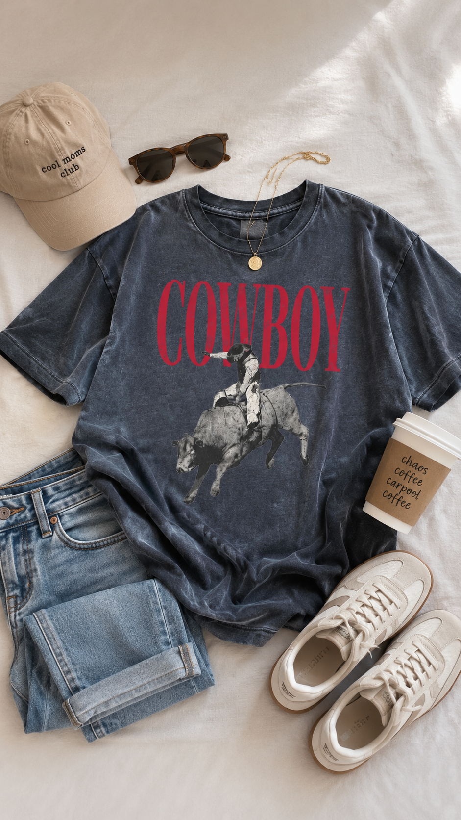 COWBOY RODEO WESTERN GRAPHIC TSHIRT (BLACK)