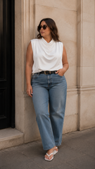 SHEA SATIN BLOUSE (IVORY)
